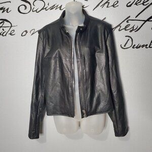 Spanx Leather-Like Moto Jacket, Black, 1X - LIKE NEW!